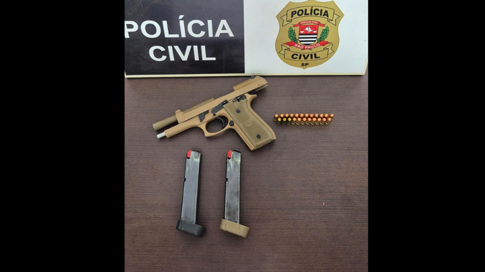 Arma suspeita de ter sido usada no crime de coação foi apreendida em Pirapozinho (SP) |
