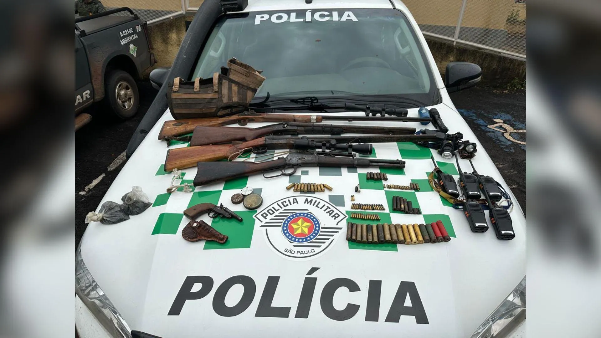 Polícia Ambiental apreende armas, munições e carne de caça no distrito de Guachos