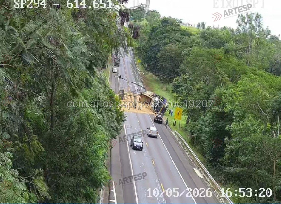 Um dos pneus dianteiros do veículo estourou, fazendo com que o motorista perdesse o controle da direção |