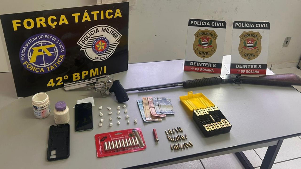 Suspeito foi abordado pela Polícia Militar na Rodovia Arlindo Béttio.