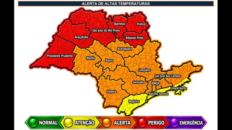 Onda de calor atinge a região de Presidente Prudente (SP) entre os dias 13 e 19 de agosto |