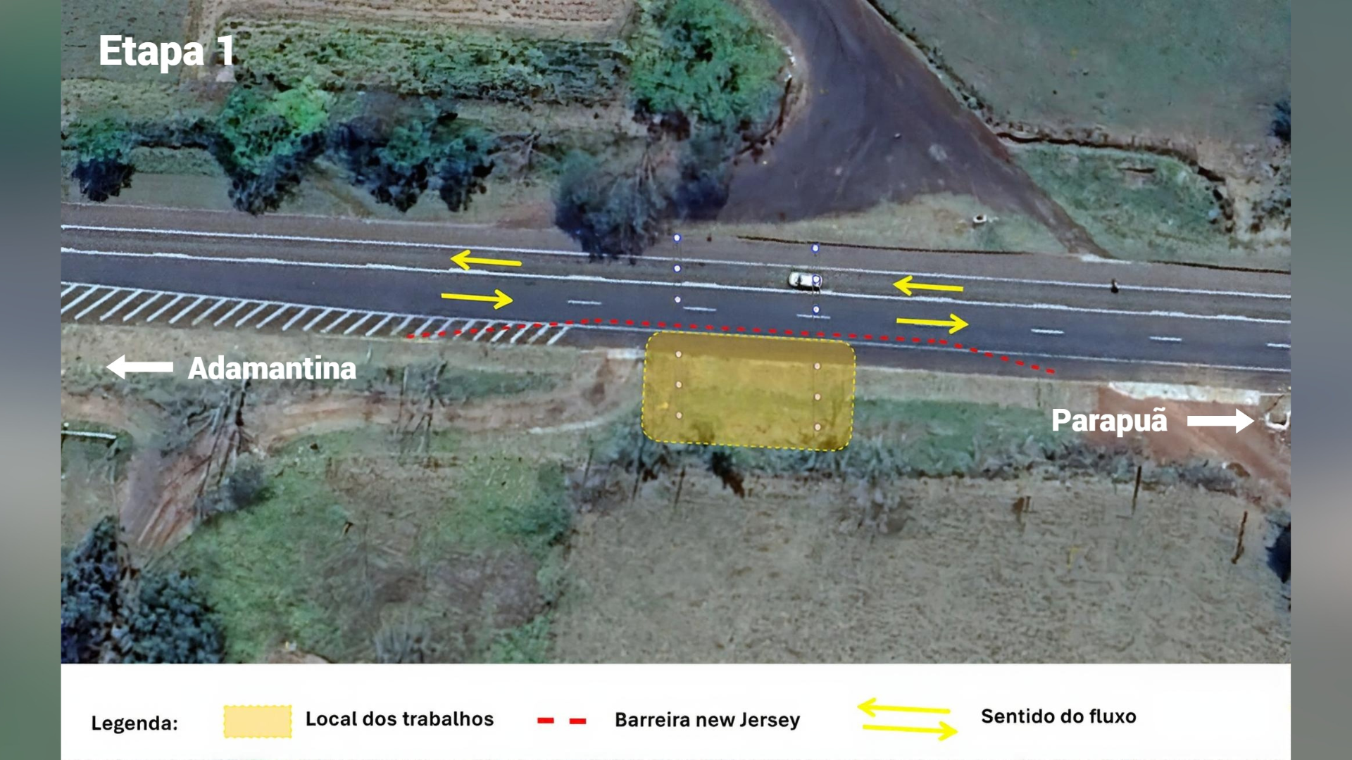 Entre os dias 16 e 24 de julho, haverá interdição parcial do acostamento da pista no sentido Capital |