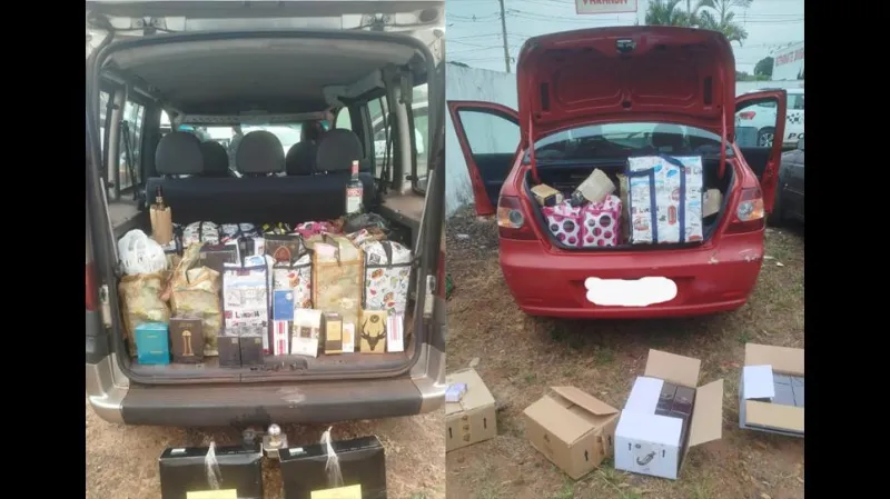Veículos que transportavam mercadorias do Paraguai foram apreendidos em Presidente Epitácio (SP) |