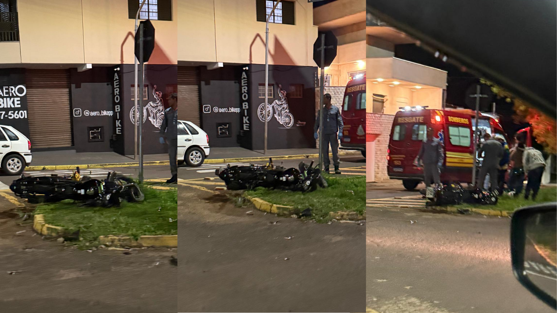 Motocicletas colidiram em Presidente Prudente (SP) |