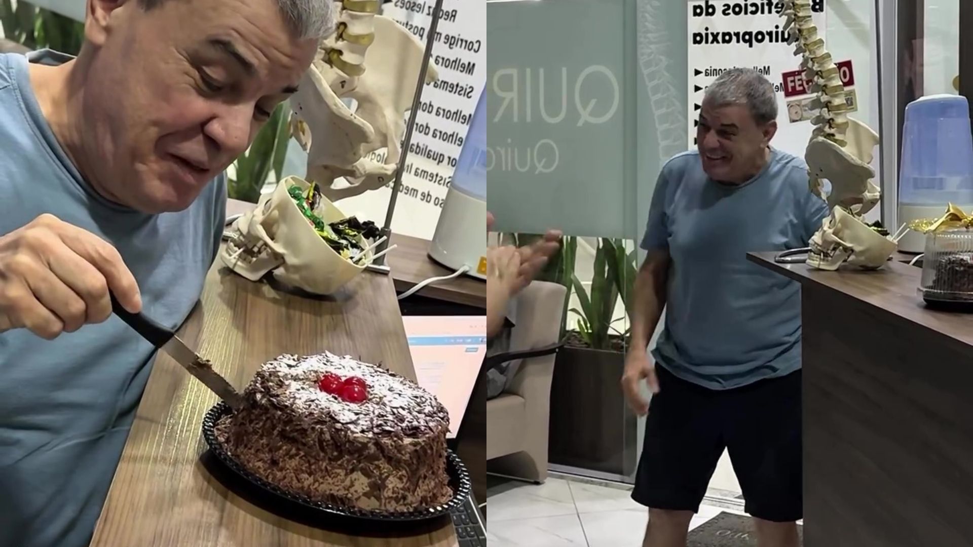 Senhor canta 'parabéns pra você' pela primeira vez |