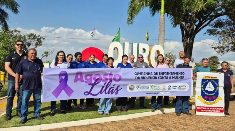 Carreata fez parte da programação do Agosto Lilás em Ouro Verde (SP) |