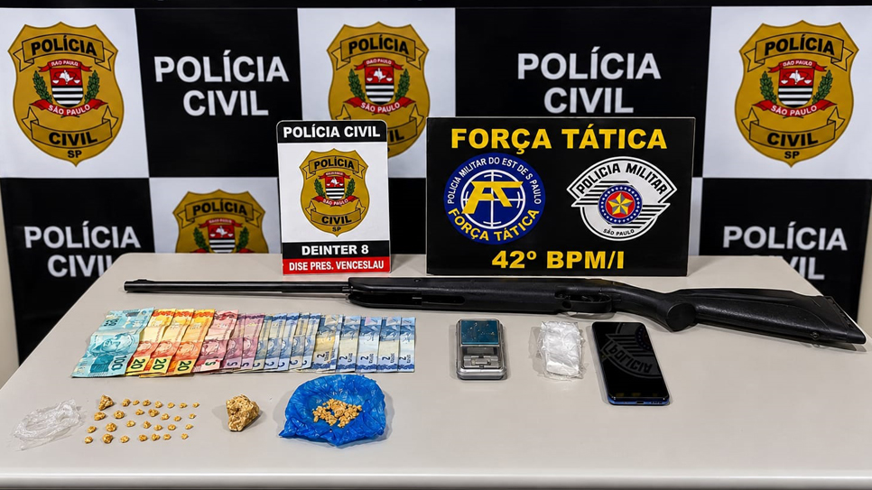 Rapaz, de 24 anos, foi preso em Mirante do Paranapanema (SP) |